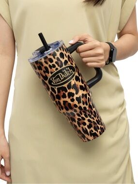 Von Dutch Leopard Print Tumbler & Cap - Brown, Black Bundle Von Dutch & Save